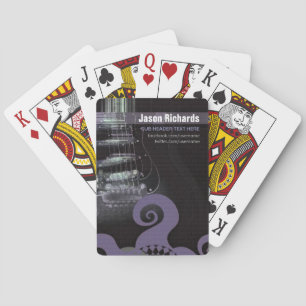 Guitar Art Purple+Black Music Promo Playing Cards