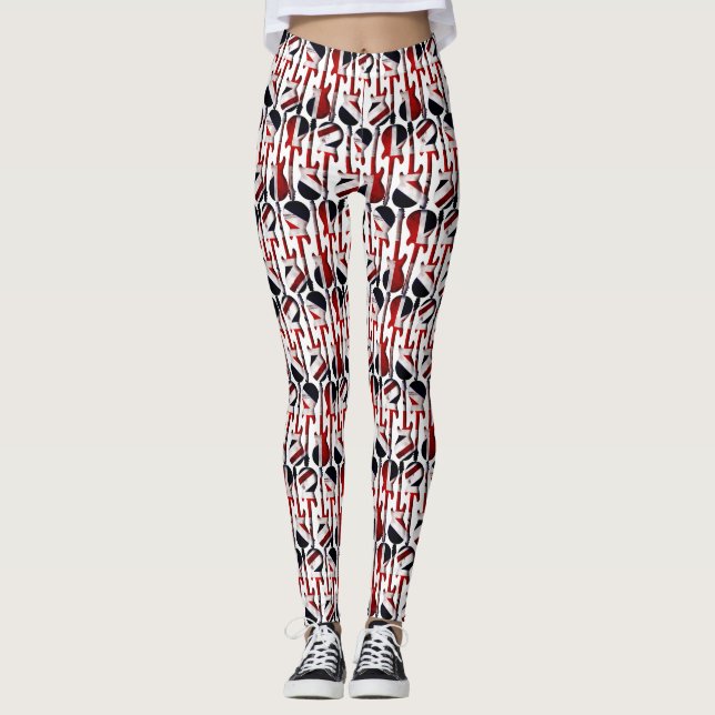 Guitar Art - Union Jack British England UK Flag Leggings (Front)
