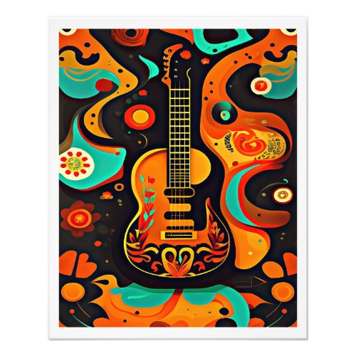 Guitar artwork in different colors photo print