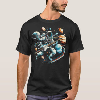 Guitar Astronaut Astronomer Planets Universe Outer T-Shirt