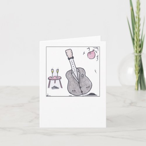 Guitar at a party Birthday card