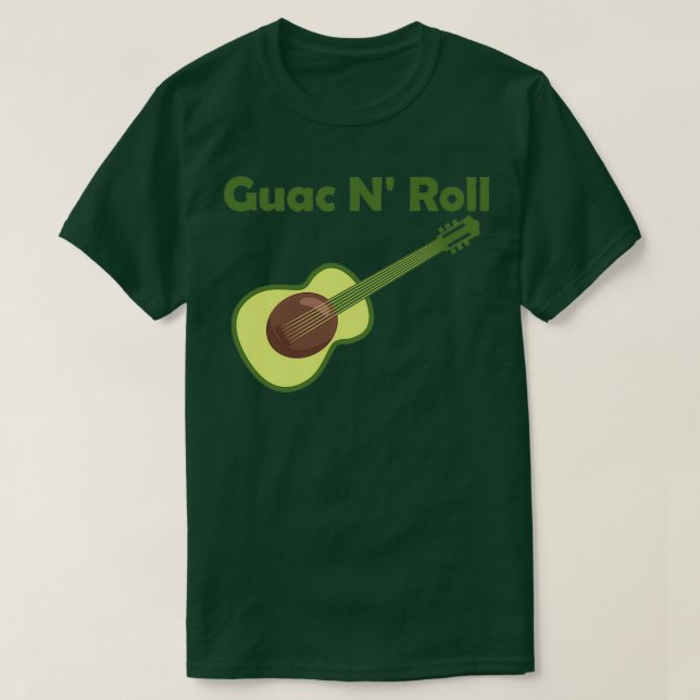 Guitar Avocado Rock N Roll Funny Guitars T-Shirt (Design Front)