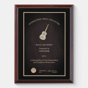 Guitar Award Plaque