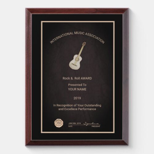 Guitar Award Plaque