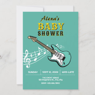 Guitar baby shower invitation