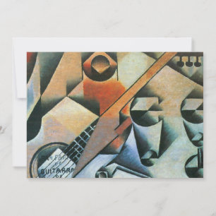 Guitar (Banjo) and Glasses, Juan Gris, Vintage Art