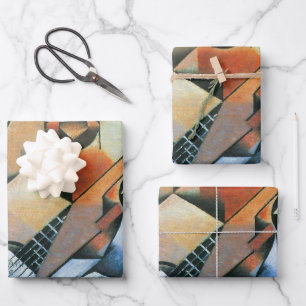 Guitar (Banjo) and Glasses, Juan Gris, Vintage Art Wrapping Paper Sheets