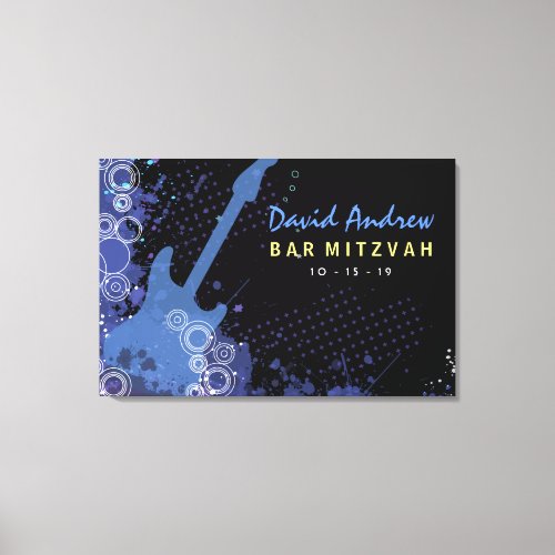Guitar Bar Mitzvah Sign In Memory Board