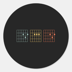 Guitar Best Dad Ever Dad Chord Music Fathers Day Classic Round Sticker
