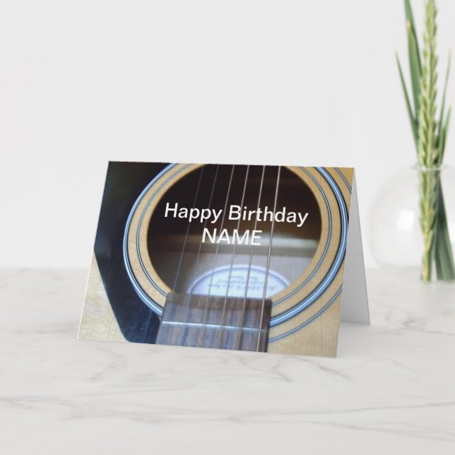 Guitar Birthday card personalize for anyone. (Front)