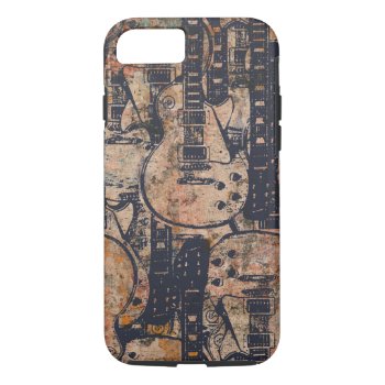 Guitar Black Collage Grunge Iphone 8/7 Case by MarceeJean at Zazzle