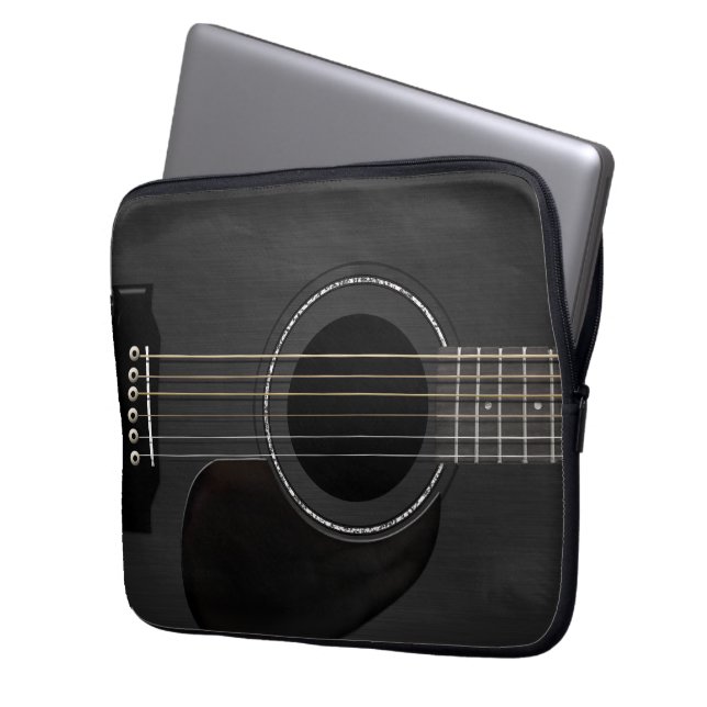 Guitar Black Laptop Sleeve (Front Left)
