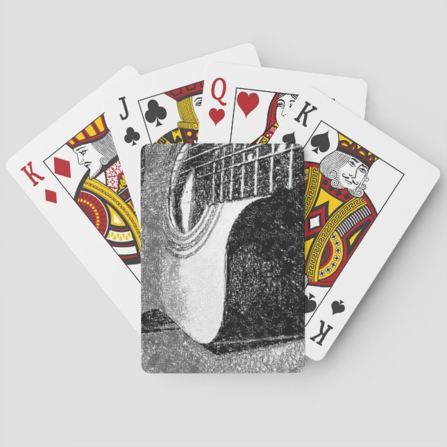 Guitar (black n white) Playing Cards (Back)