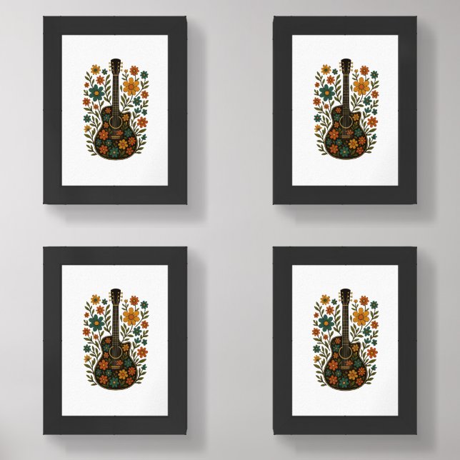 Guitar & Bloom Designs Wall Art Sets (Front)