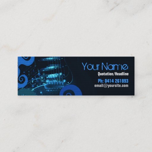 Customizable GUITAR Blue Grunge profile card Business Card Templates