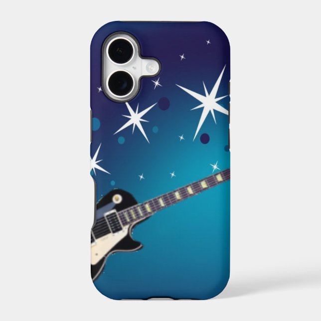 Guitar - blue iphone case (Back)