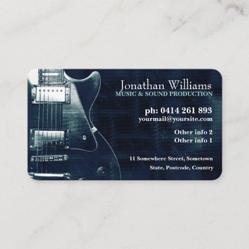 GUITAR Blue Teal Metallic Business card