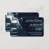 GUITAR Blue Teal Metallic Business card (Front/Back)