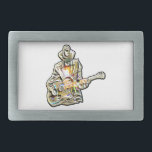 Guitar Blues Mann - Feel it  Belt Buckle<br><div class="desc">A musician playing the blues on a guitar while wearing a hat and really feeling the music. When a musician really feels the music they're playing, it can be a very powerful experience for both the performer and the audience. It's as if the music takes over and the musician becomes...</div>