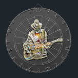 Guitar Blues Mann - Feel it  Dart Board<br><div class="desc">A musician playing the blues on a guitar while wearing a hat and really feeling the music. When a musician really feels the music they're playing, it can be a very powerful experience for both the performer and the audience. It's as if the music takes over and the musician becomes...</div>