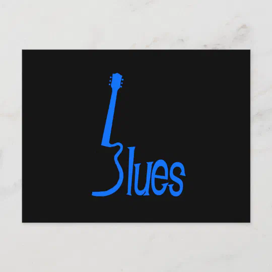 Guitar Blues Postcard