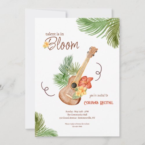 Guitar Botanical Invitation