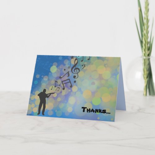 Guitar Boy Bar Mitzvah Folded Thank You Card