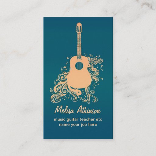 Customizable guitar business card