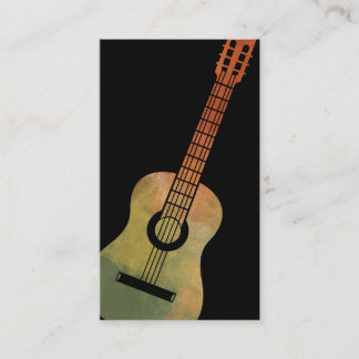 Guitar Business Cards - Artistic Green Orange
