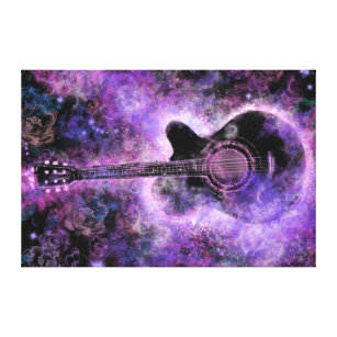 Guitar Canvas Print Purple - Painting