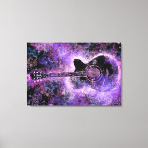 Guitar Canvas Print Purple - Painting
