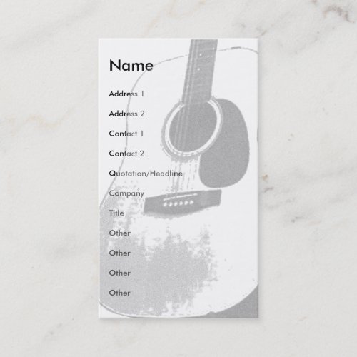 Guitar Card Business Card