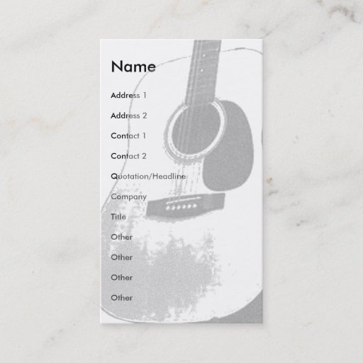 Customizable Guitar Card Business Card