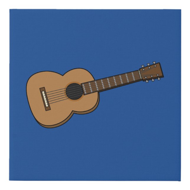 Guitar Cartoon Faux Canvas Print (Front)