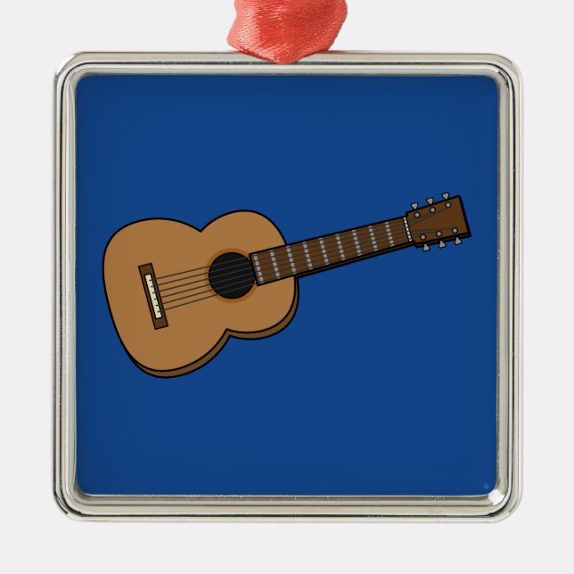 Guitar Cartoon Metal Ornament (Front)