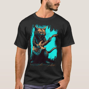 Guitar Cat Guitar Player Rock Guitarist Cool Play T-Shirt