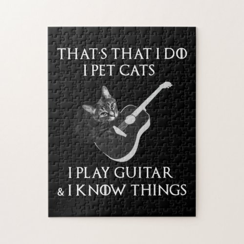 Guitar Cat Lover  Thats that I Do Pet Cats Jigsaw Puzzle