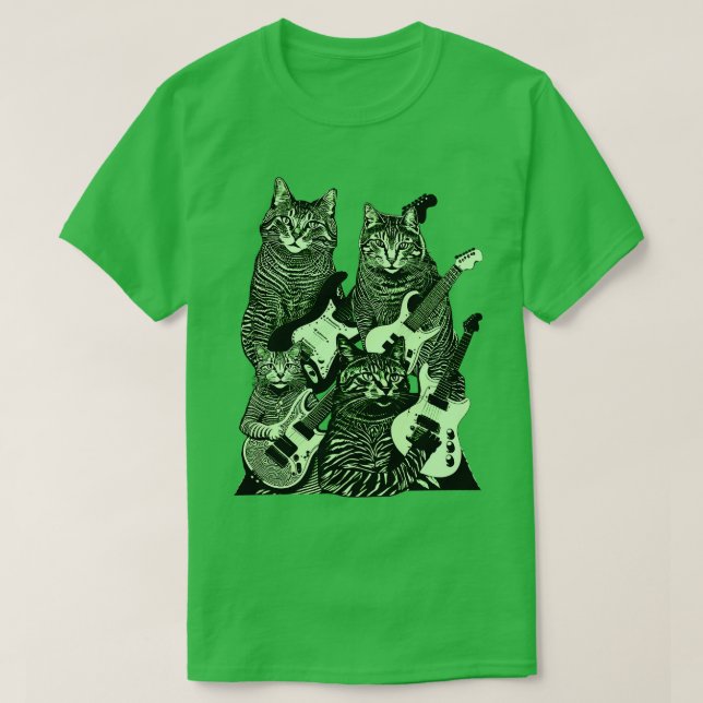 GUITAR CATS green version T-Shirt (Design Front)