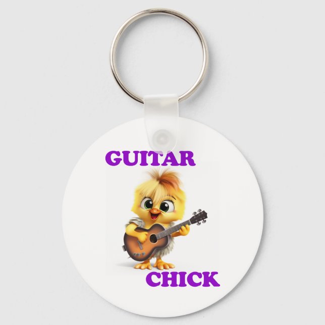 Guitar Chick Keychain (Front)