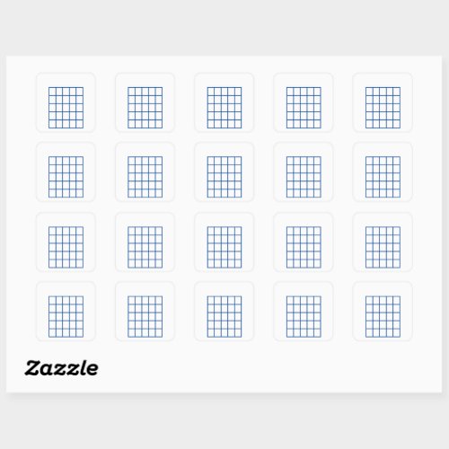 Guitar Chord Chart Template  Blue Square Sticker