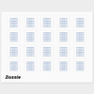Guitar Chord Chart Template Blue Square Sticker