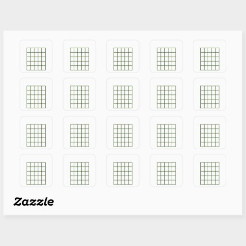 Guitar Chord Chart Template  Forest Green Square Sticker