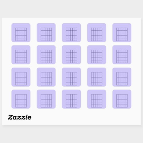 Guitar Chord Chart Template  Lavender Purple Square Sticker
