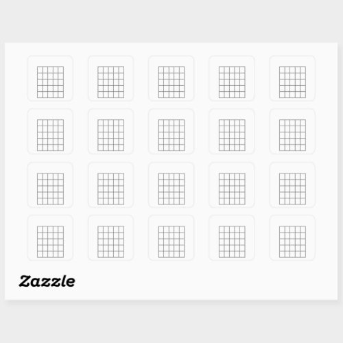 Guitar Chord Chart Template  Medium Gray Square Sticker