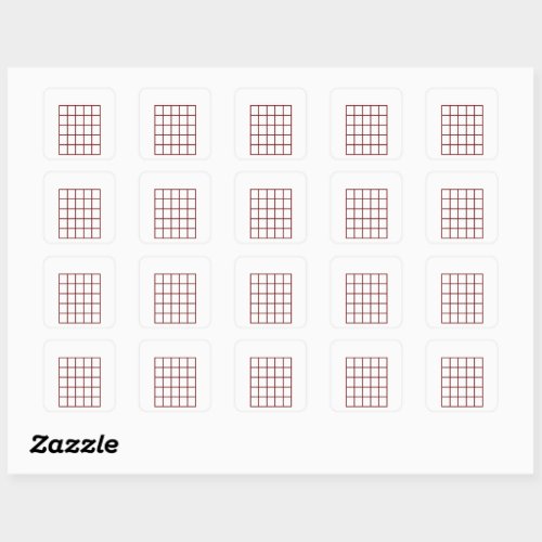 Guitar Chord Chart Template  Red Square Sticker