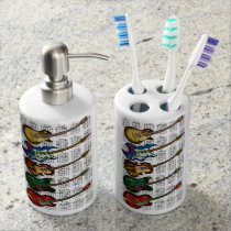 Guitar & chord soap dispenser & toothbrush holder Guitar & chord soap dispenser & toothbrush holder