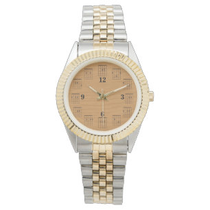 Guitar Chords Clock Face on Wood Watch