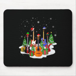 Guitar Christmas Decor Musical Guitar Lovers Guita Mouse Pad