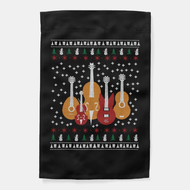Guitar Christmas Garden Flag (Front)