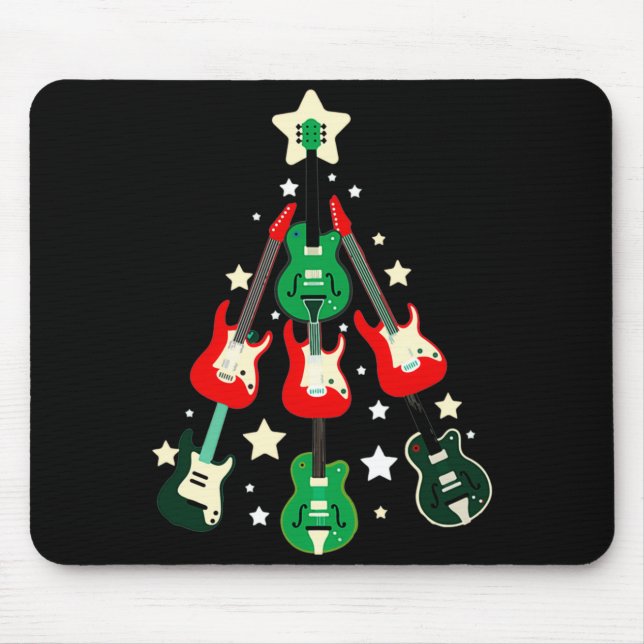 Guitar Christmas T Shirt  Mouse Pad (Front)